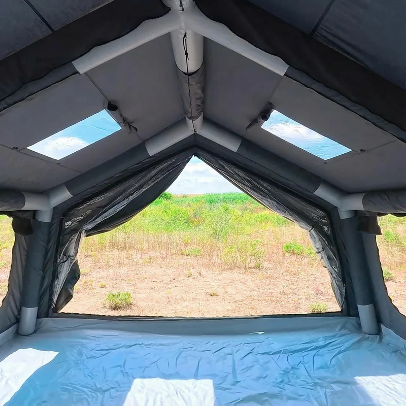Coody Familia AirTent 13.6 Gray – Inflatable Hot Tent with Stove Jack for Camping, 2–8 People