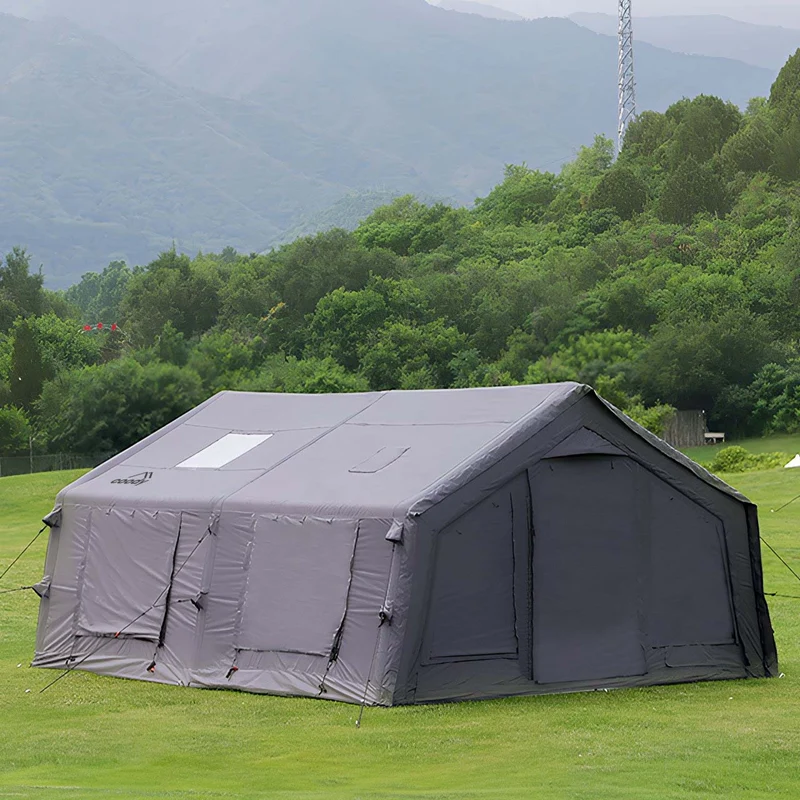 Coody Familia AirTent 13.6 Gray – Inflatable Hot Tent with Stove Jack for Camping, 2–8 People