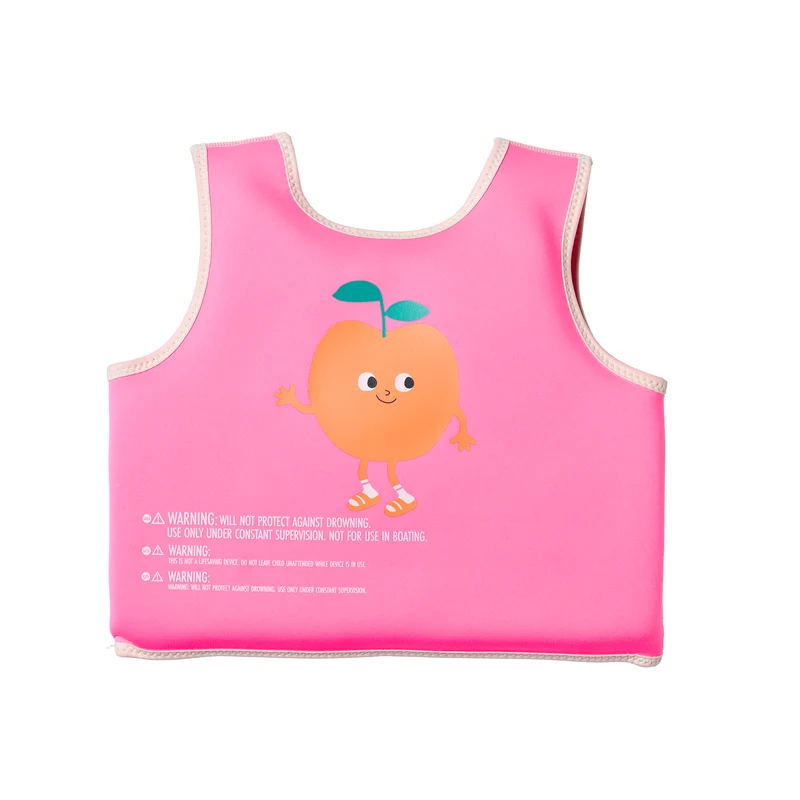 Kids Swim Vest 3-6 - Poppy the Peach Neon Pink