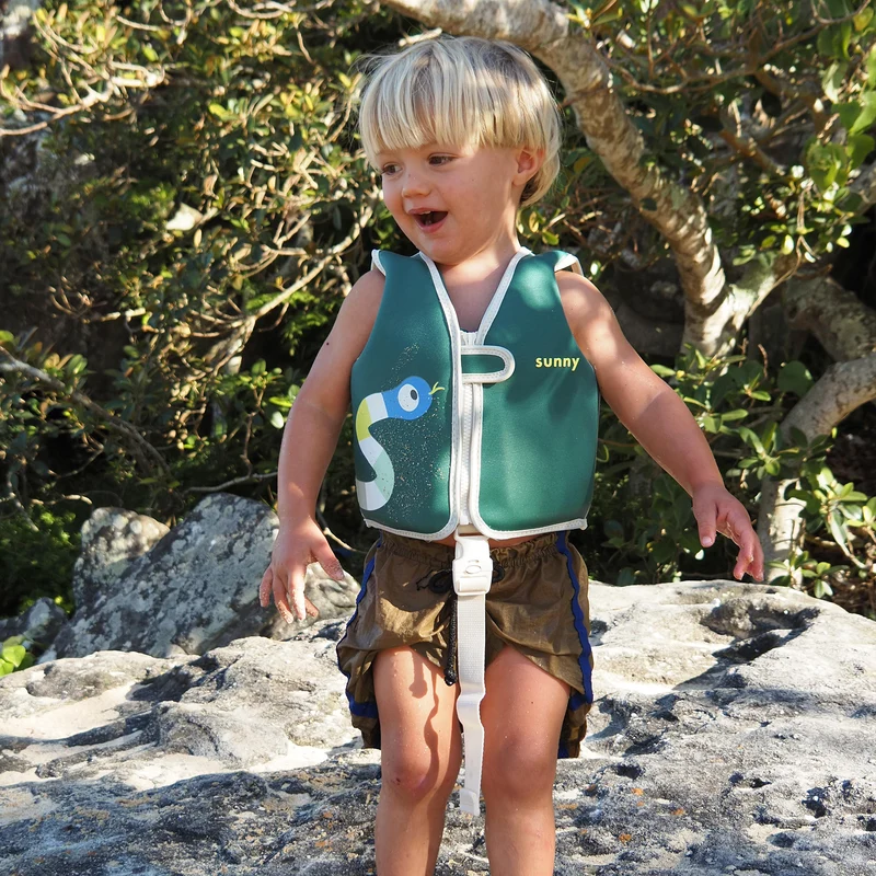 Kids Swim Vest 1-2 - Into the Jungle Green