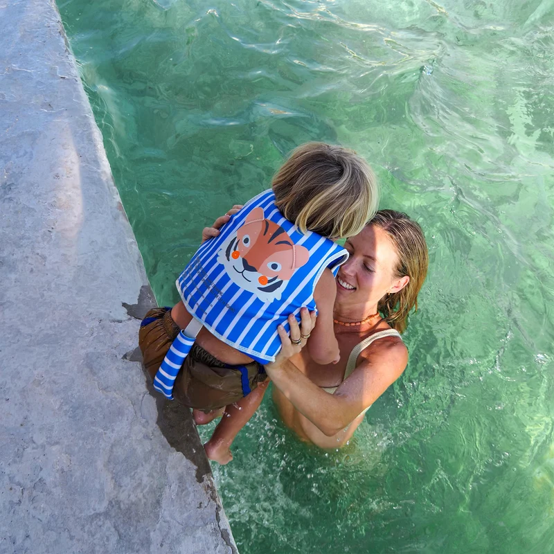 Kids Swim Vest 1-2 - Tino the Tiger Blue
