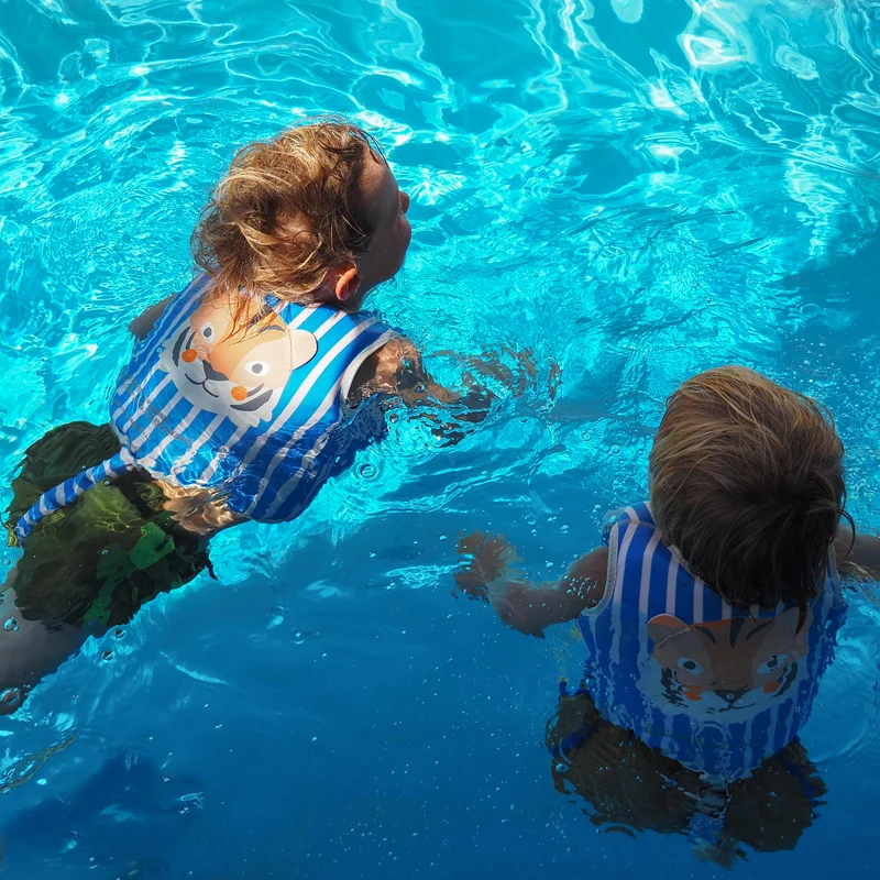 Kids Swim Vest 1-2 - Tino the Tiger Blue
