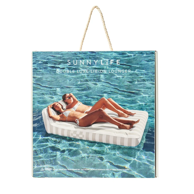 Luxe Double Lounger - Oyster Stripe