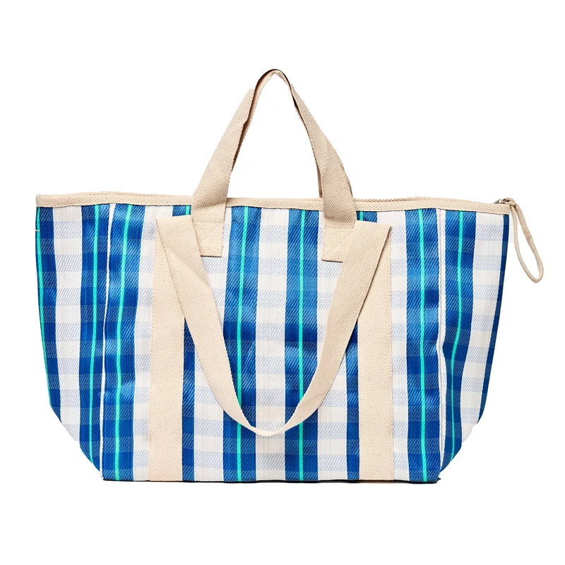Recycled Nylon Cooler Tote - La Mer Blue Neon