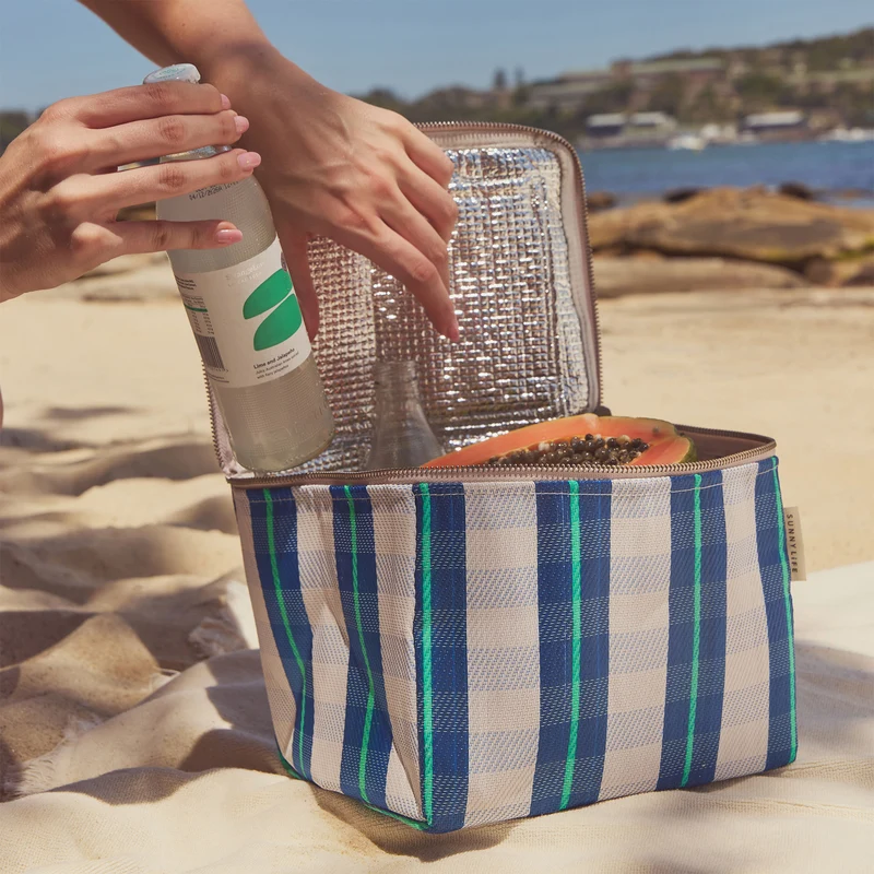 Recycled Nylon Cooler Lunch Bag - La Mer Blue Neon