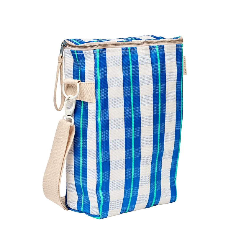 Recycled Nylon Cooler Drinks Bag - La Mer Blue Neon