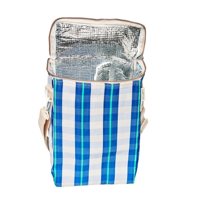 Recycled Nylon Cooler Drinks Bag - La Mer Blue Neon