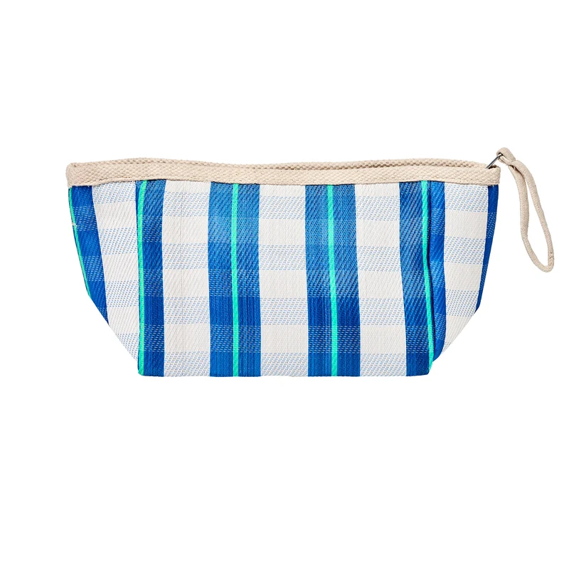 Recycled Nylon Beach Pouch - La Mer Blue Neon