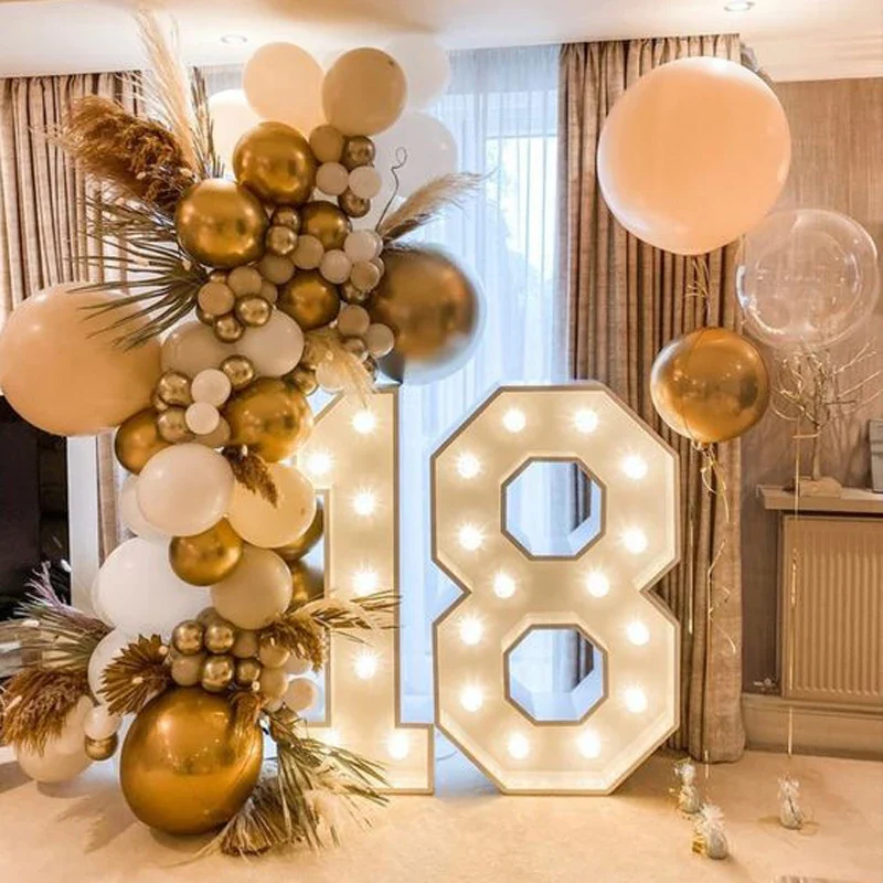 Décoration Gonflable Cadre Ballons Chiffre Lumineux