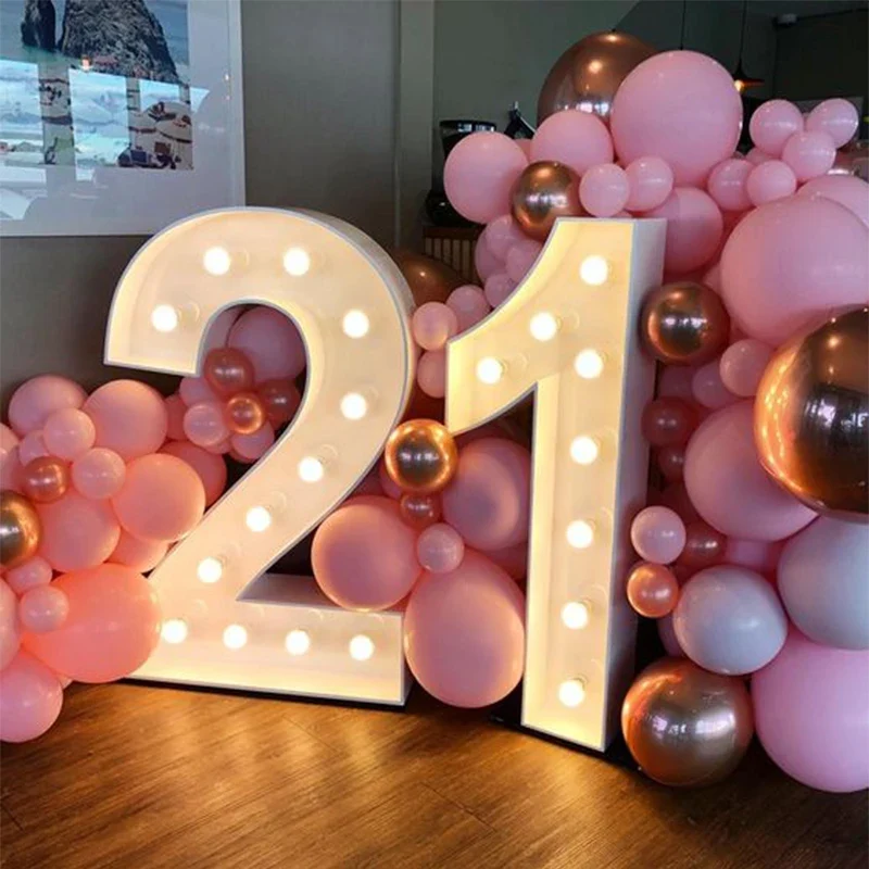 Décoration Gonflable Cadre Ballons Chiffre Lumineux