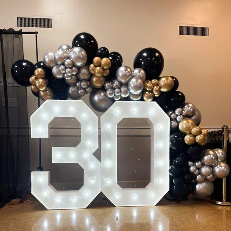 Décoration Gonflable Cadre Ballons Chiffre Lumineux