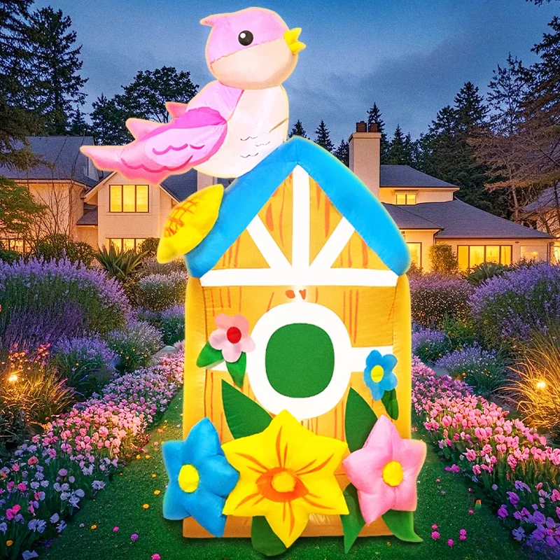 Décoration Gonflable Maison d'Oiseaux LED