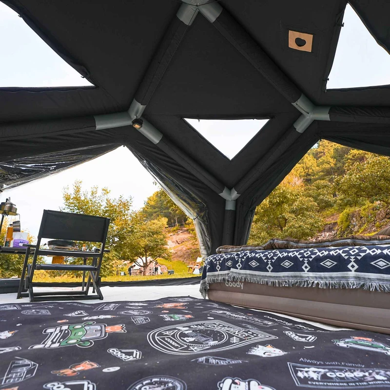 Coody Air Tent Hub Shelter Black Inflatable Tent for Camping (2-6 Person)
