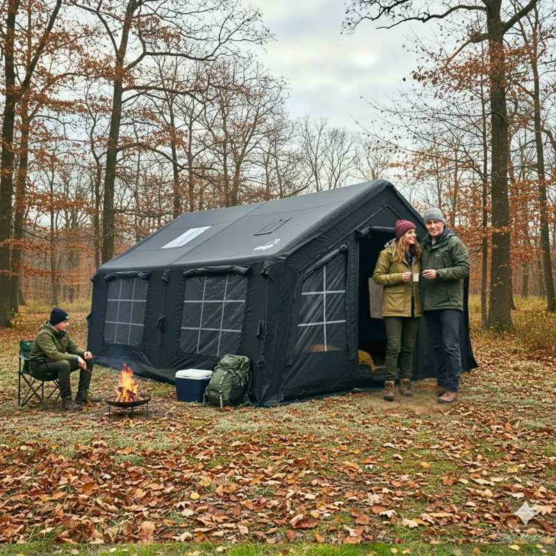 Coody Familia AirTent 13.6 Black – Inflatable Hot Tent with Stove Jack for Camping, 2–8 People