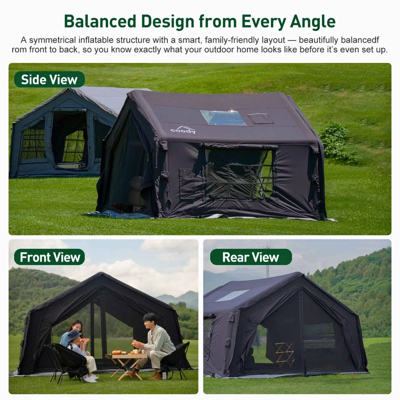 Coody 10.0 Black Inflatable Tent House for Camping (2-4 Person)