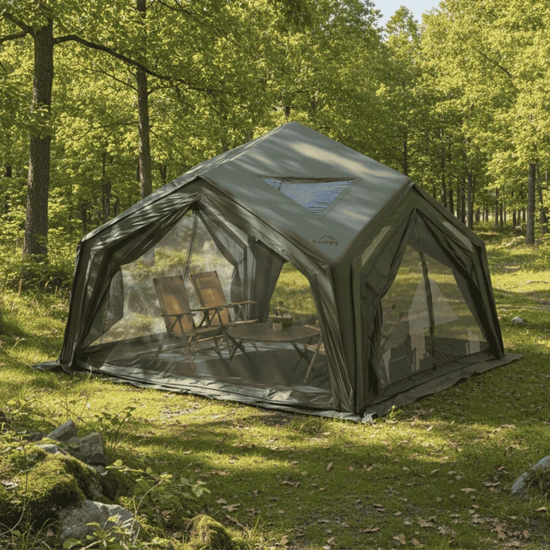 Coody AirTent Hub Shelter Forest Green Inflatable Tent for Camping (2-6 Person)