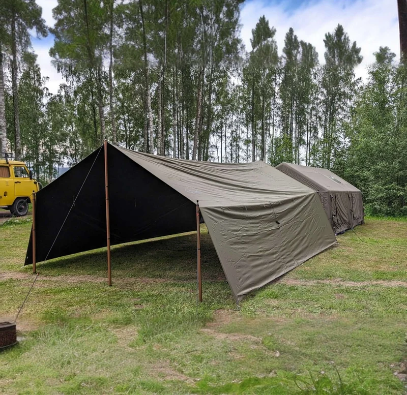Coody Familia AirTent 13.6 Forest Green – Inflatable Hot Tent with Stove Jack for Camping, 2–8 People