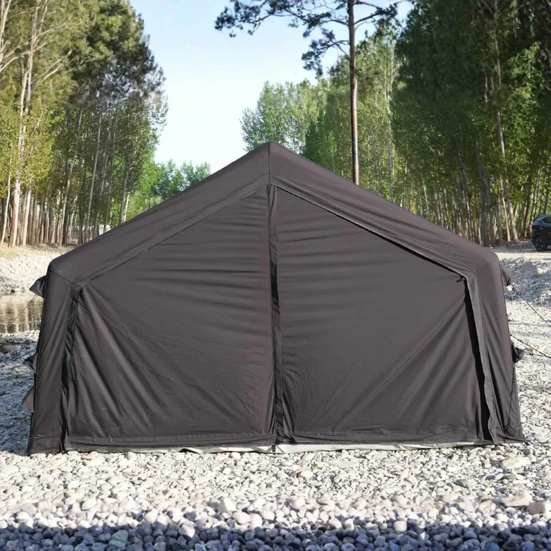 Coody Familia AirTent 17.2 Black – Large Inflatable Hot Tent with Stove Jack for Camping, 2–10 People