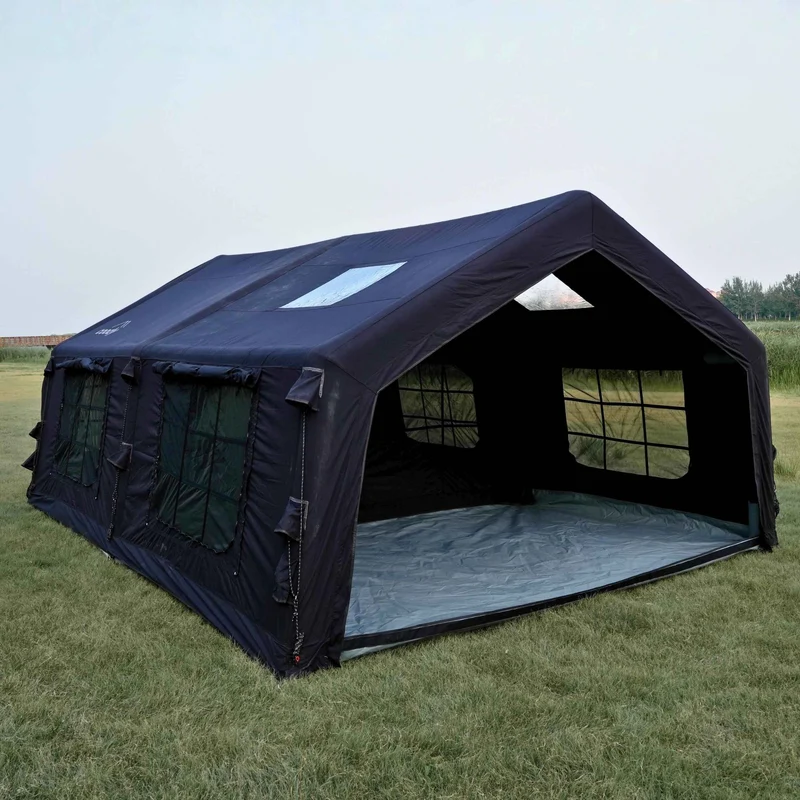 Coody Familia AirTent 17.2 Black – Large Inflatable Hot Tent with Stove Jack for Camping, 2–10 People