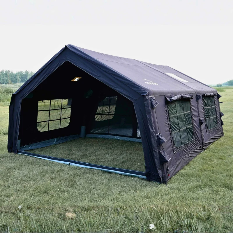 Coody Familia AirTent 17.2 Black – Large Inflatable Hot Tent with Stove Jack for Camping, 2–10 People
