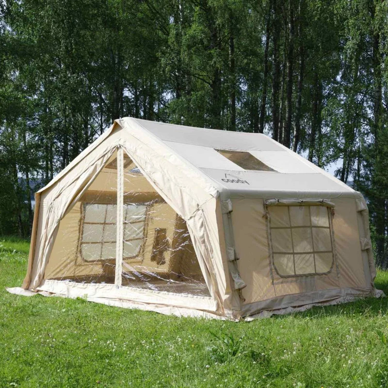 Coody 10.0 Beige – Inflatable Hot Tent with Stove Jack for Camping, 2–4 People
