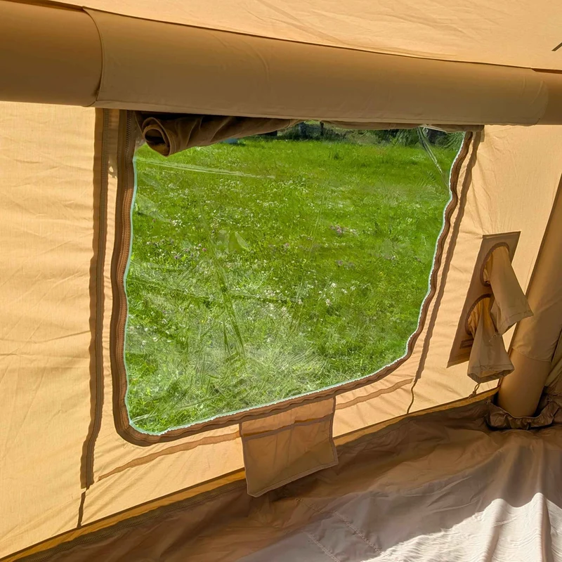Coody 10.0 Beige – Inflatable Hot Tent with Stove Jack for Camping, 2–4 People