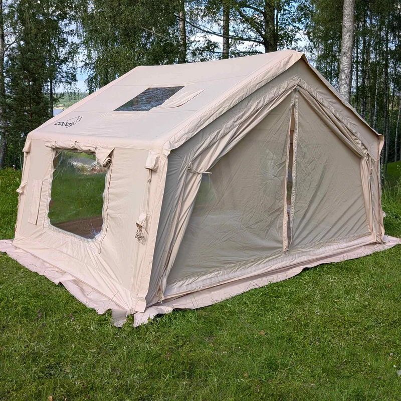 Coody 10.0 Beige – Inflatable Hot Tent with Stove Jack for Camping, 2–4 People