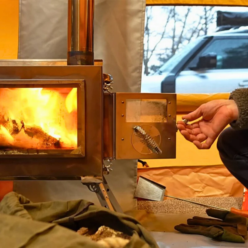 RBM Outdoors Caminus M - Medium Wood-Burning Tent Stove with Fire-Resistant Glass