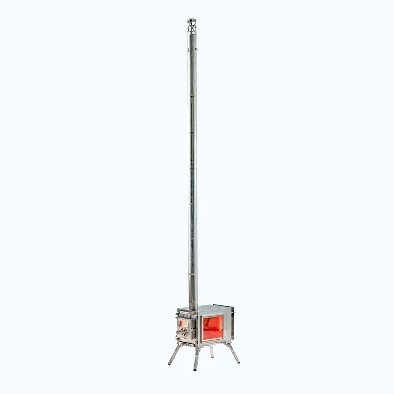 RBM Outdoors Caminus S - Small Wood-Burning Tent Stove with Fire-Resistant Glass
