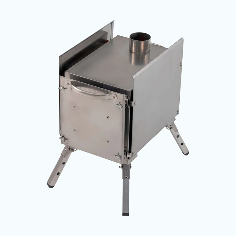 RBM Outdoors Caminus S - Small Wood-Burning Tent Stove with Fire-Resistant Glass