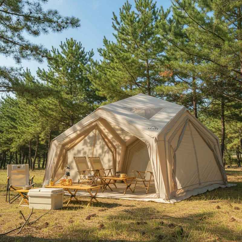 Coody AirTent Hub Shelter Beige Inflatable Tent for Camping (2-6 Person)
