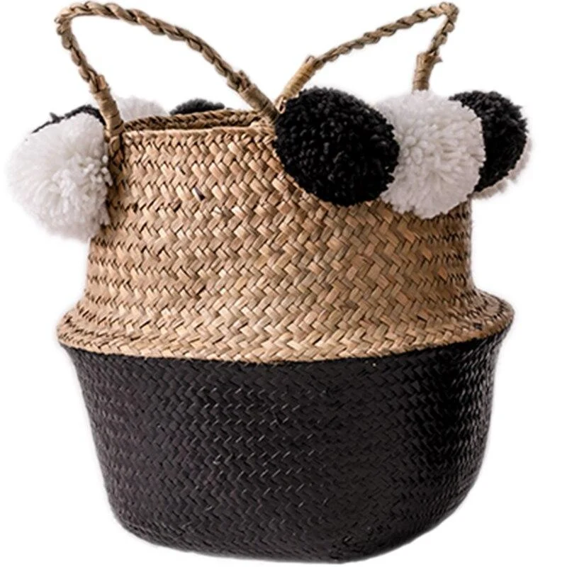 Cache Pot Osier Noir et Blanc