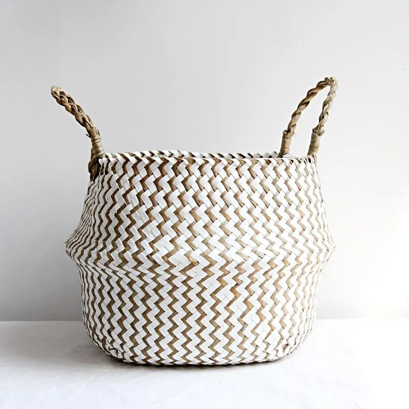 Cache Pot Osier Blanc