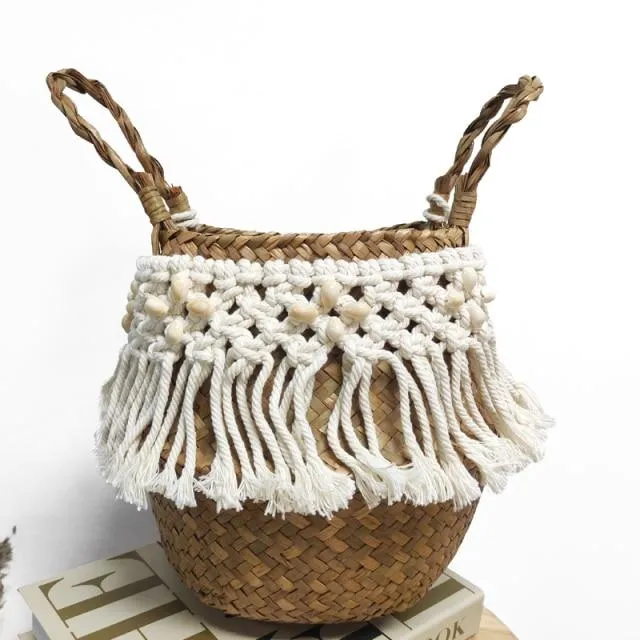 Cache Pot Osier Macramé