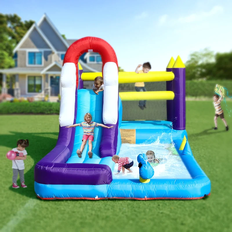 Aire de Jeux Gonflable Toboggan Éclaboussures