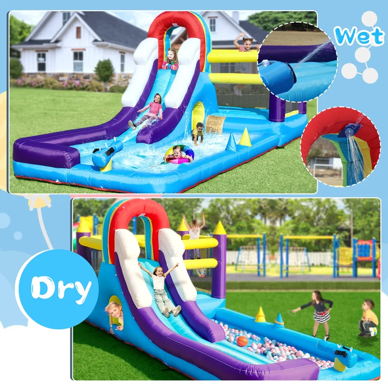 Aire de Jeux Gonflable Toboggan Éclaboussures