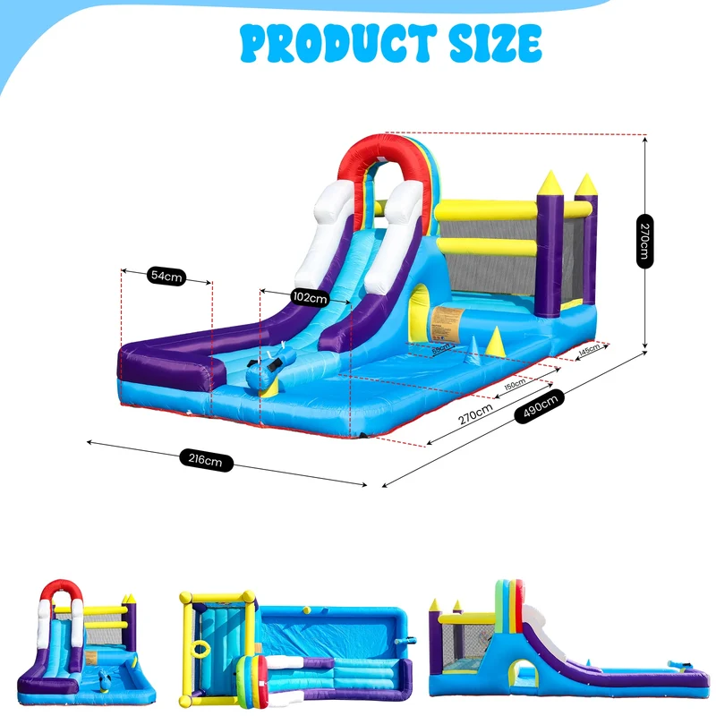 Aire de Jeux Gonflable Toboggan Éclaboussures