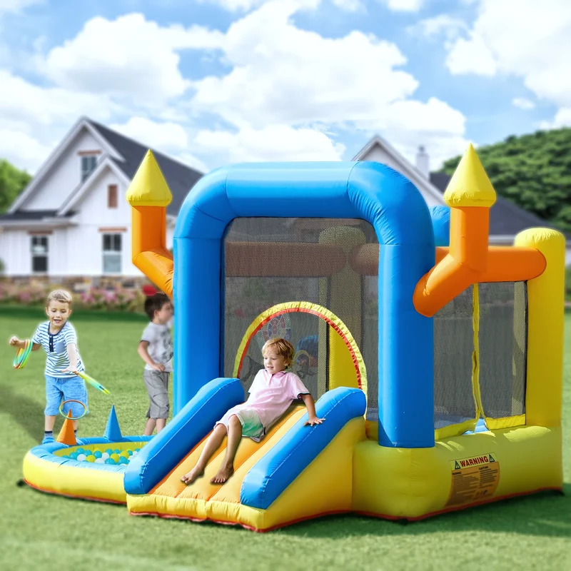 Château Gonflable Multicolore Piscine à Balles