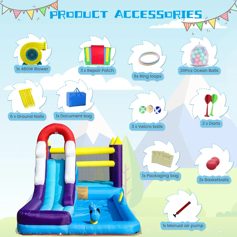 Toboggan Aquatique Gonflable Parc 8-en-1