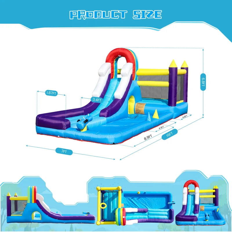 Toboggan Aquatique Gonflable Parc 8-en-1