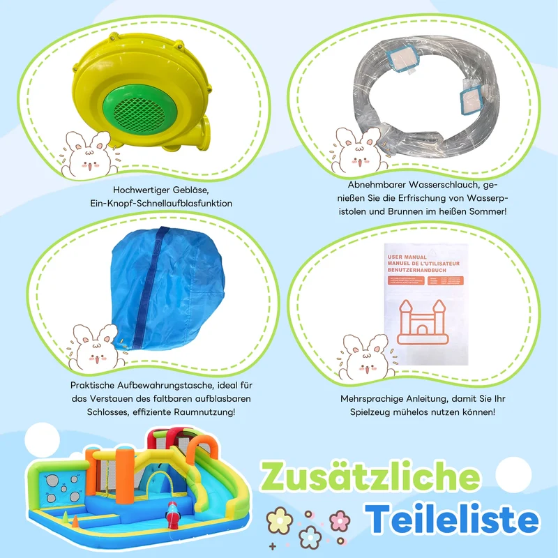 Aire de Jeux Gonflable Toboggan Piscine