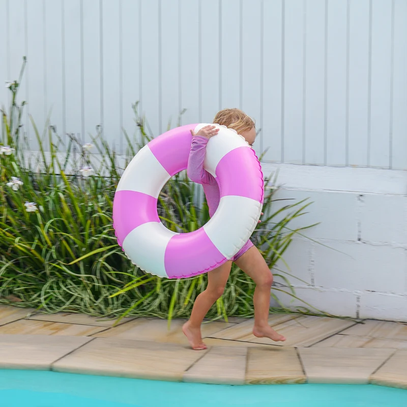 Mini Tube Pool Ring - Pool Party Magenta Stripe