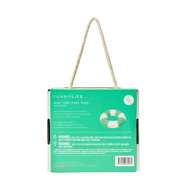 Mini Tube Pool Ring - Pool Party Green Stripe