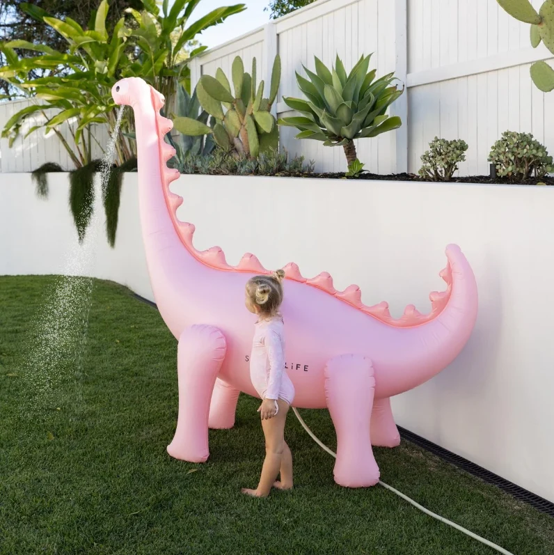 Inflatable Giant Dino Sprinkler - Into the Wild Pink