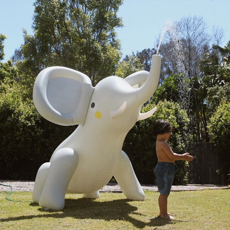 Inflatable Giant Sprinkler - Eli the Elephant Grey