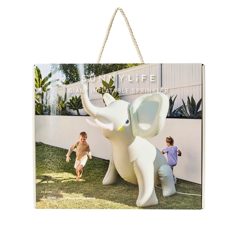 Inflatable Giant Sprinkler - Eli the Elephant Grey
