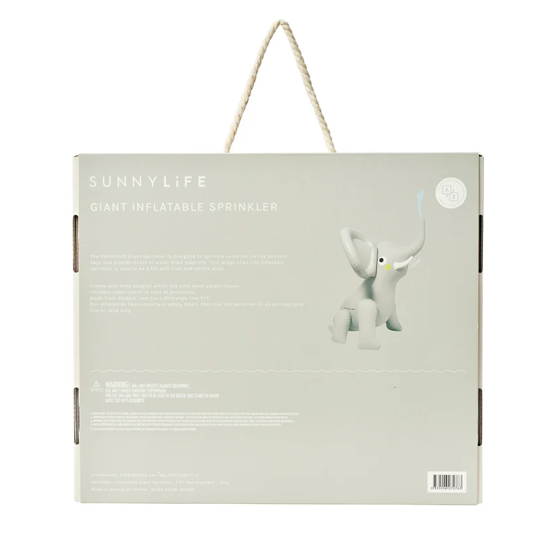 Inflatable Giant Sprinkler - Eli the Elephant Grey