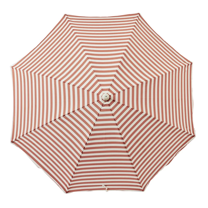 Luxe Beach Umbrella - Tierra Clay Stripe