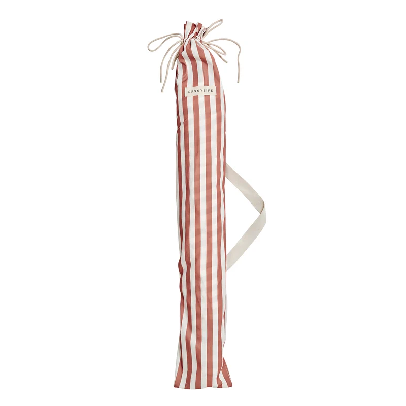 Luxe Beach Umbrella - Tierra Clay Stripe