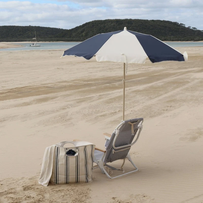 Compact Beach Umbrella - Marine Stripe